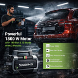 Senkai Portable DODZE S1 High Pressure Washer Machine 1800W 140 Bar Max Pressure | 7 L/min Flow Rate with On/Off Switch Heavy Duty Electric Power Cleaner | Compact Design Car Home Cleaning